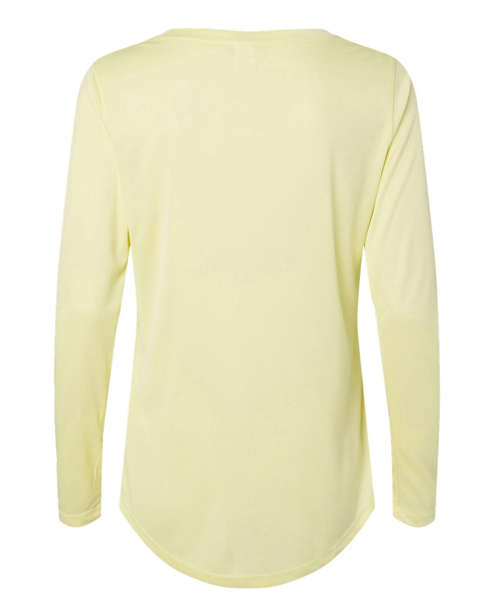 Front View of Pale Yellow Women's Long Islander Performance Long Sleeve T-Shirt - 214