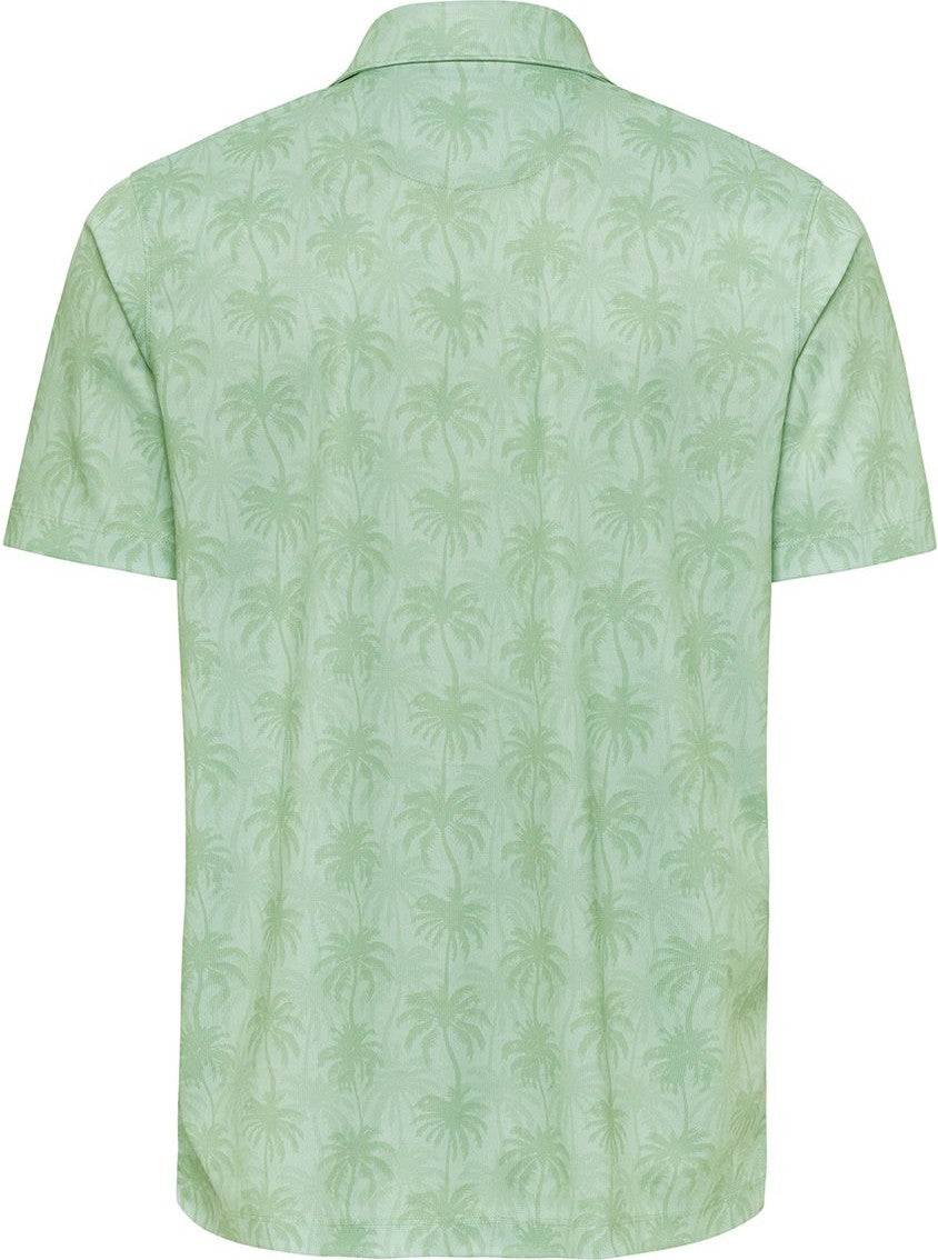 Front View of Palm Green Charleston Sublimated Polo - 154