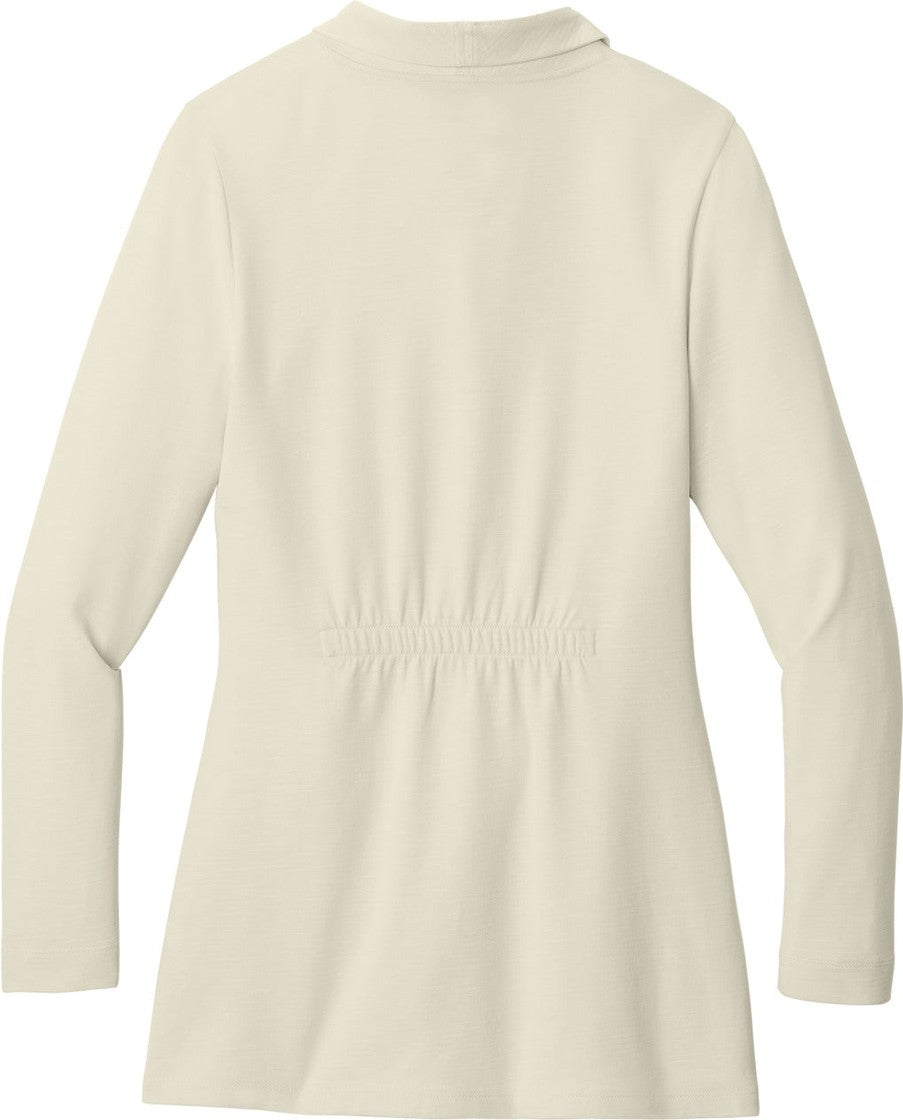 Front View of Parchment Port Authority Women's Breakwater Open Cardigan LK820
