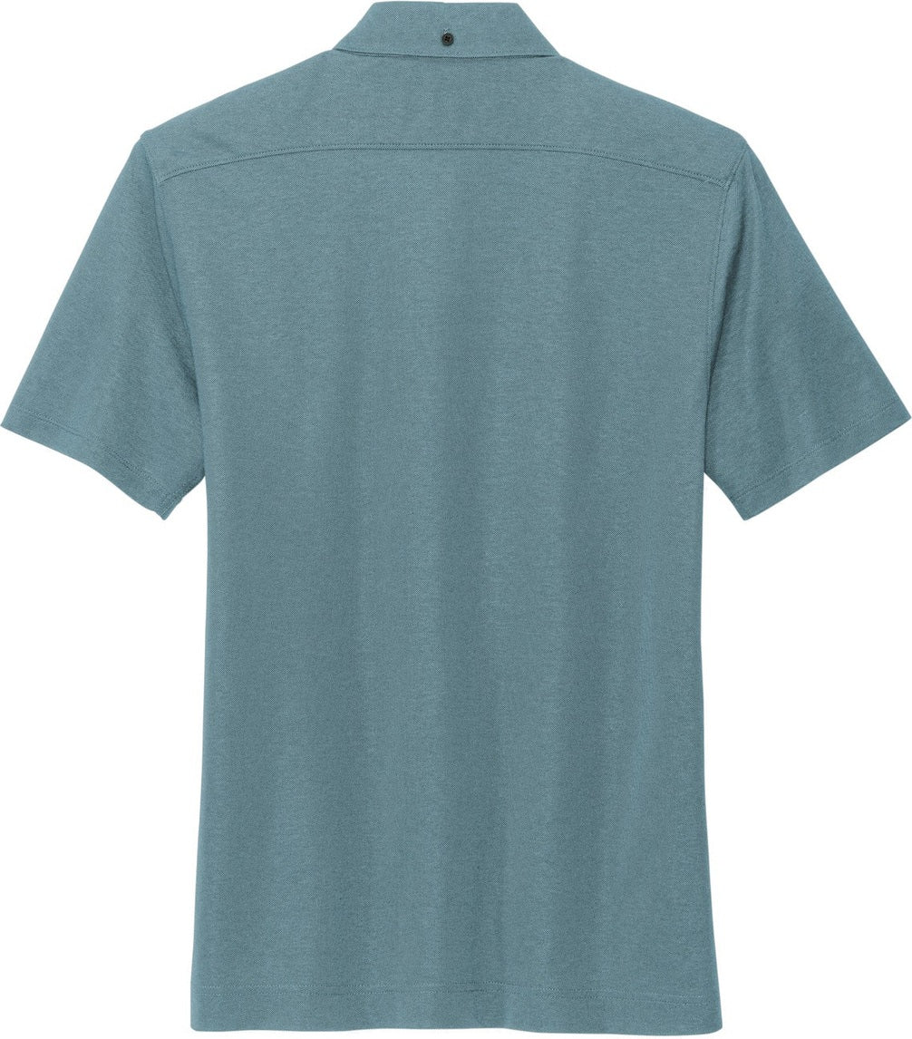 Rear View of ParisianBH Mercer+Mettle Stretch Pique Full-Button Polo MM1006