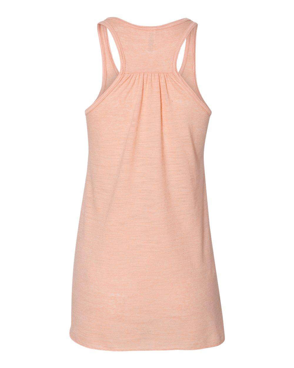Rear View of Peach Slub Women&#39;s Flowy Racerback Tank - 8800
