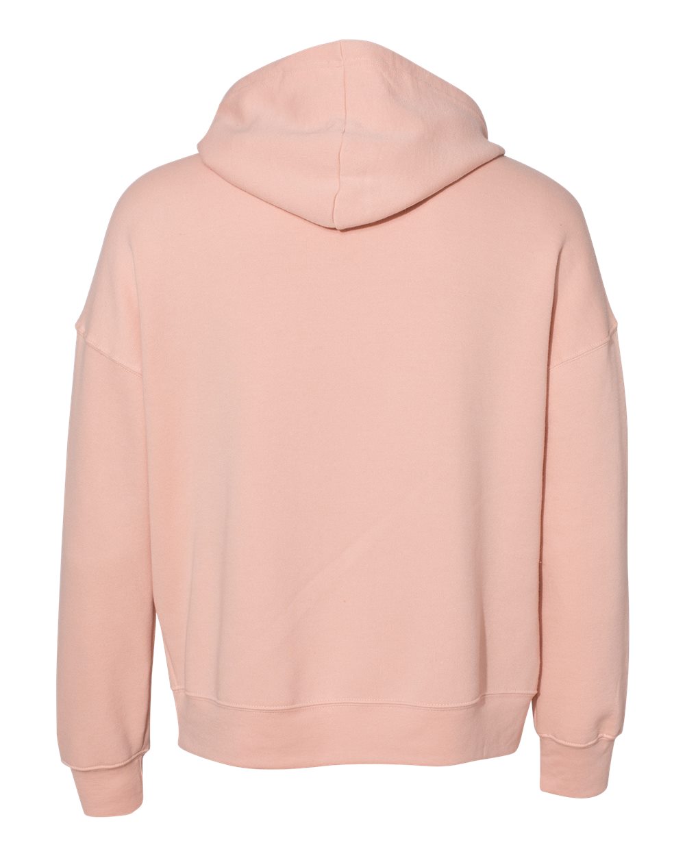 Front View of Peach Sponge Fleece Drop Shoulder Hoodie - 3729