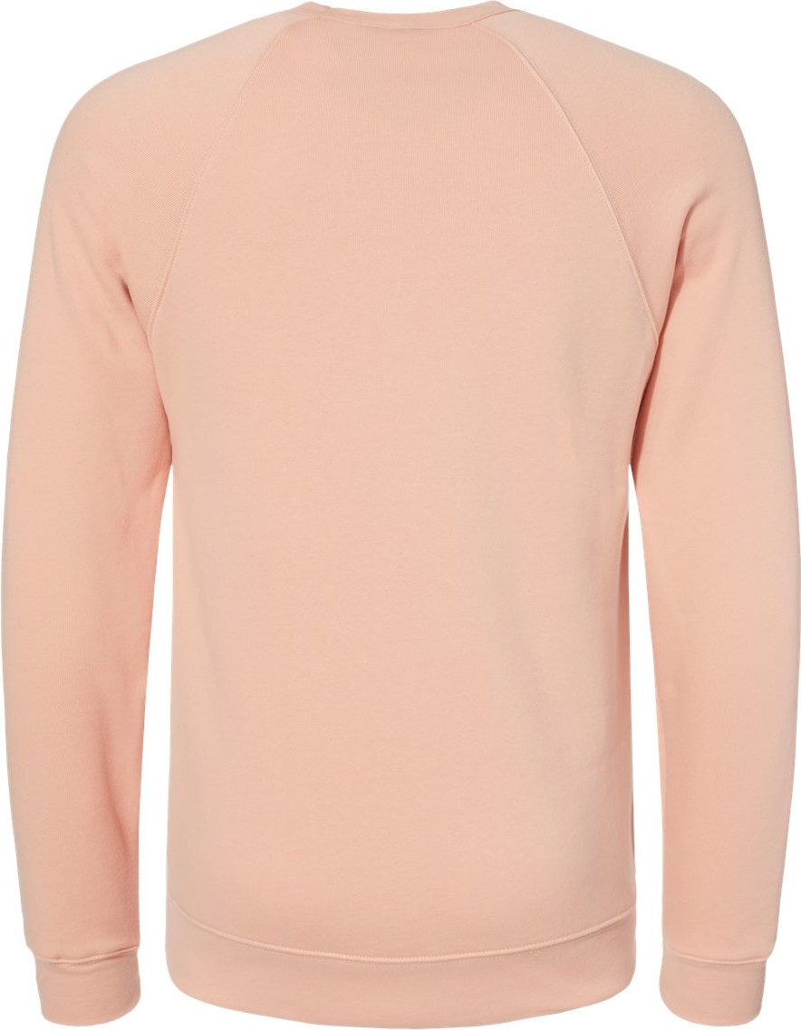 Front View of Peach Sponge Fleece Raglan Crewneck Sweatshirt - 3901