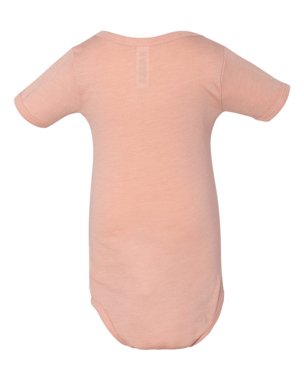 Front View of Peach Triblend Infant Triblend Short Sleeve One Piece - 134B