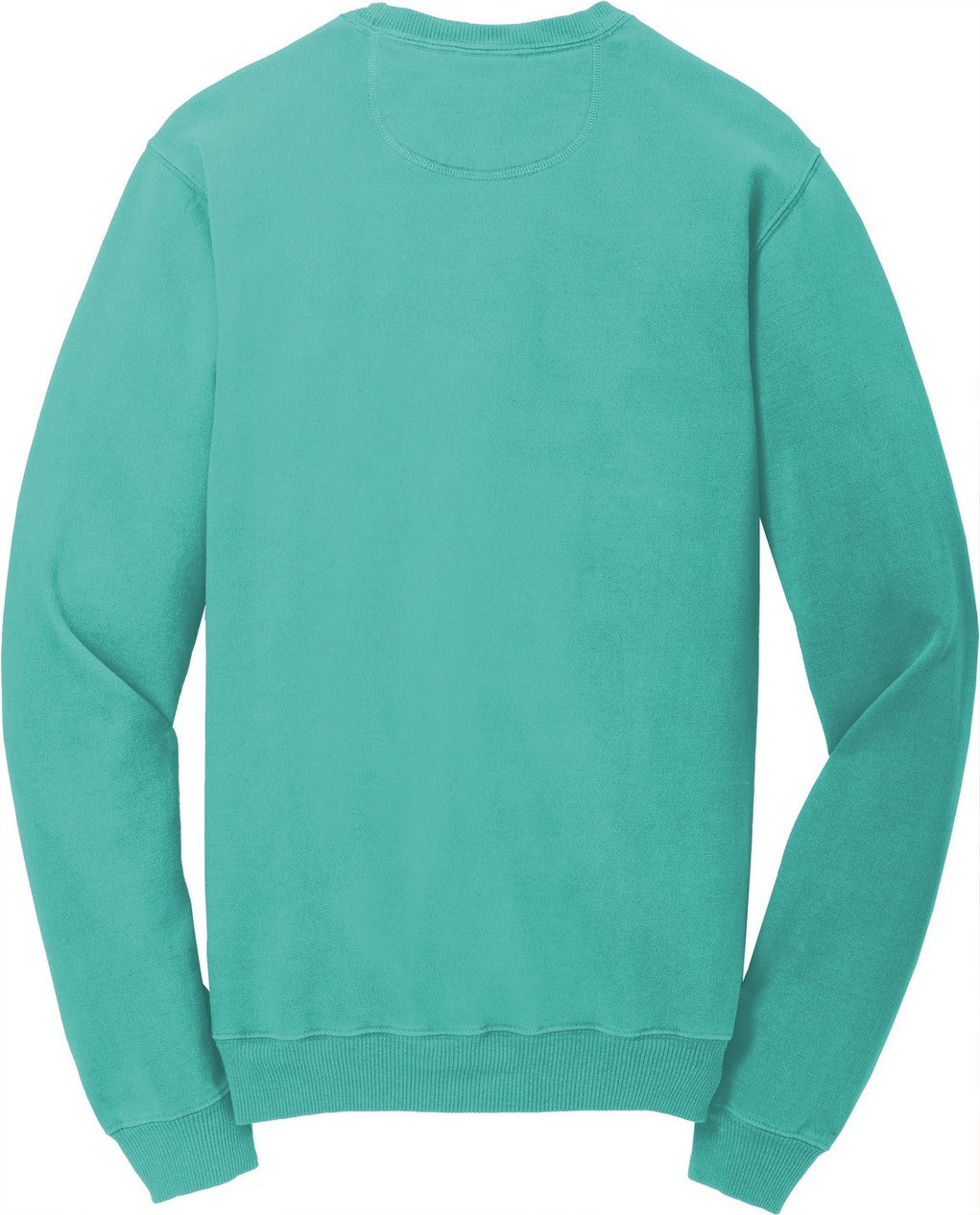 Front View of Peacock Port & Co Beach Wash Garment-Dyed Crewneck Sweatshirt PC098