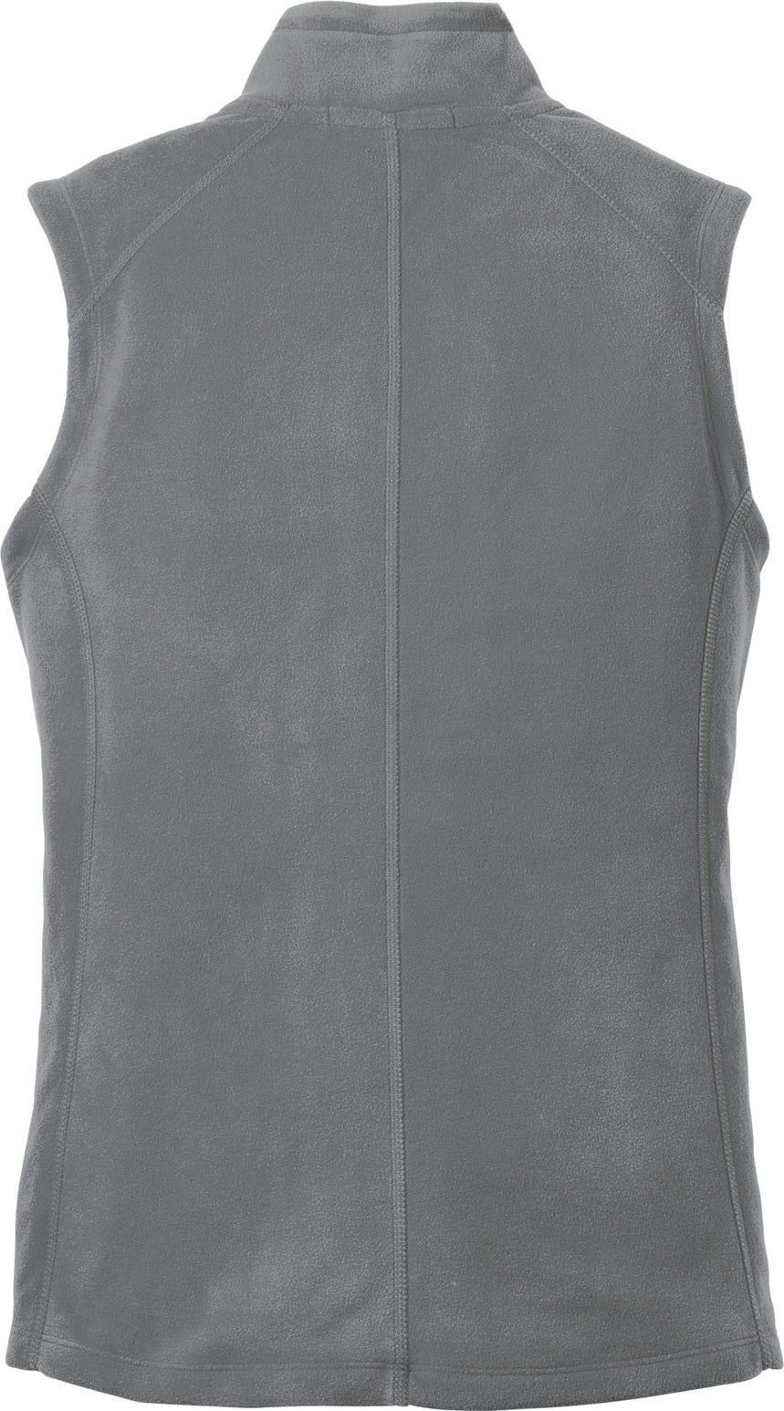 Front View of Pearl Grey Port Authority Women's Microfleece Vest. L226