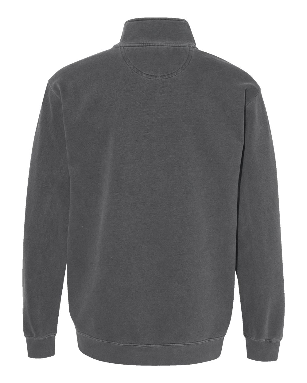 Front View of Pepper Garment-Dyed Quarter Zip Sweatshirt - 1580