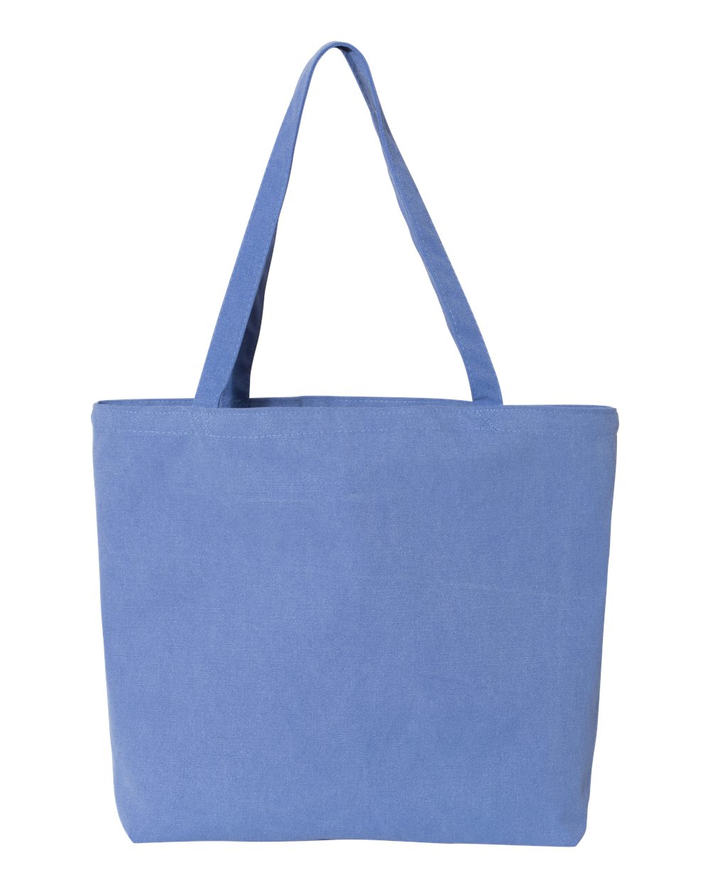 Front View of Periwinkle Blue Seaside Pigment-Dyed Large Tote - 8507