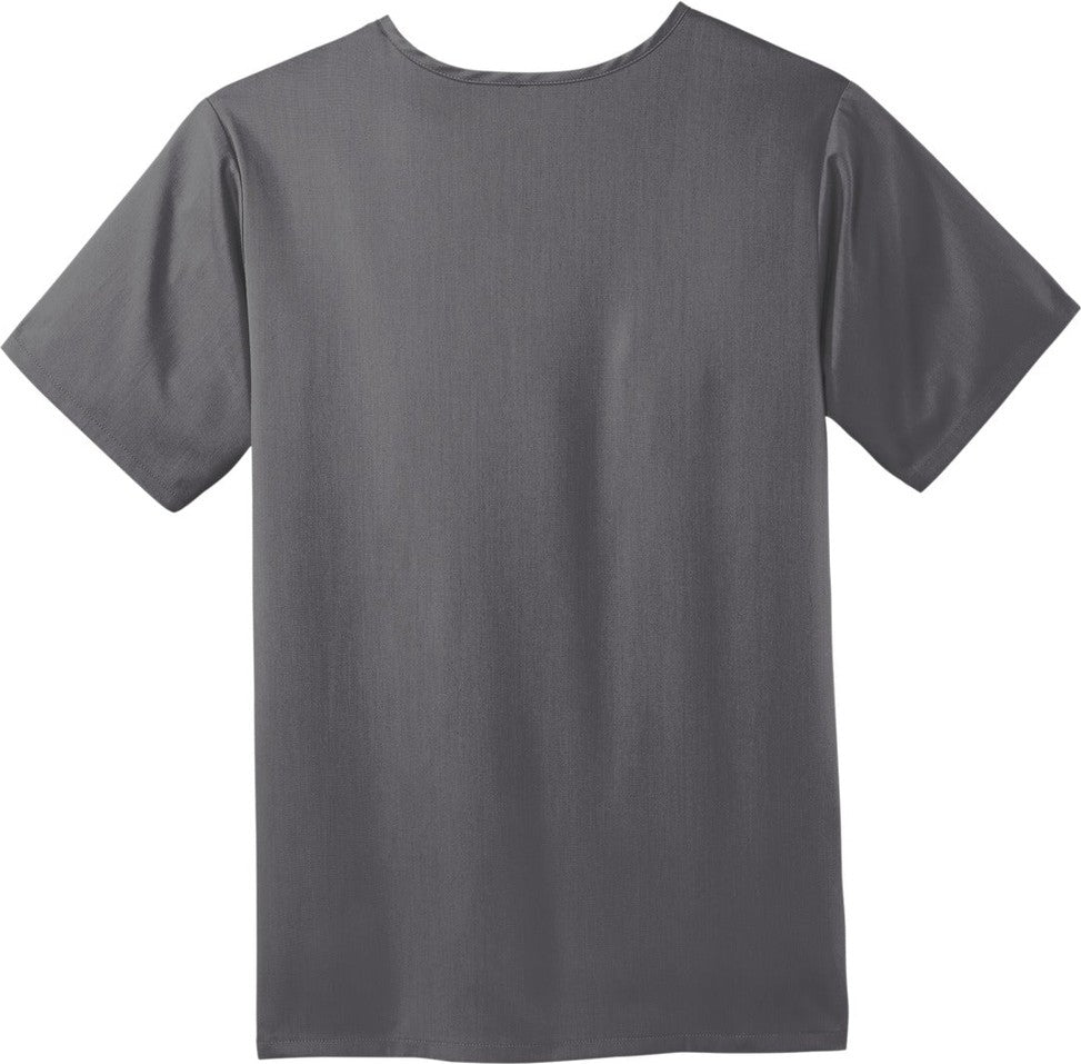 Front View of Pewter Wink Men's Premiere Flex V-Neck Top WW5068