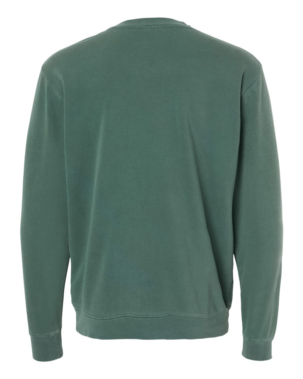 Front View of Pigment Alpine Green Midweight Pigment-Dyed Crewneck Sweatshirt - PRM3500