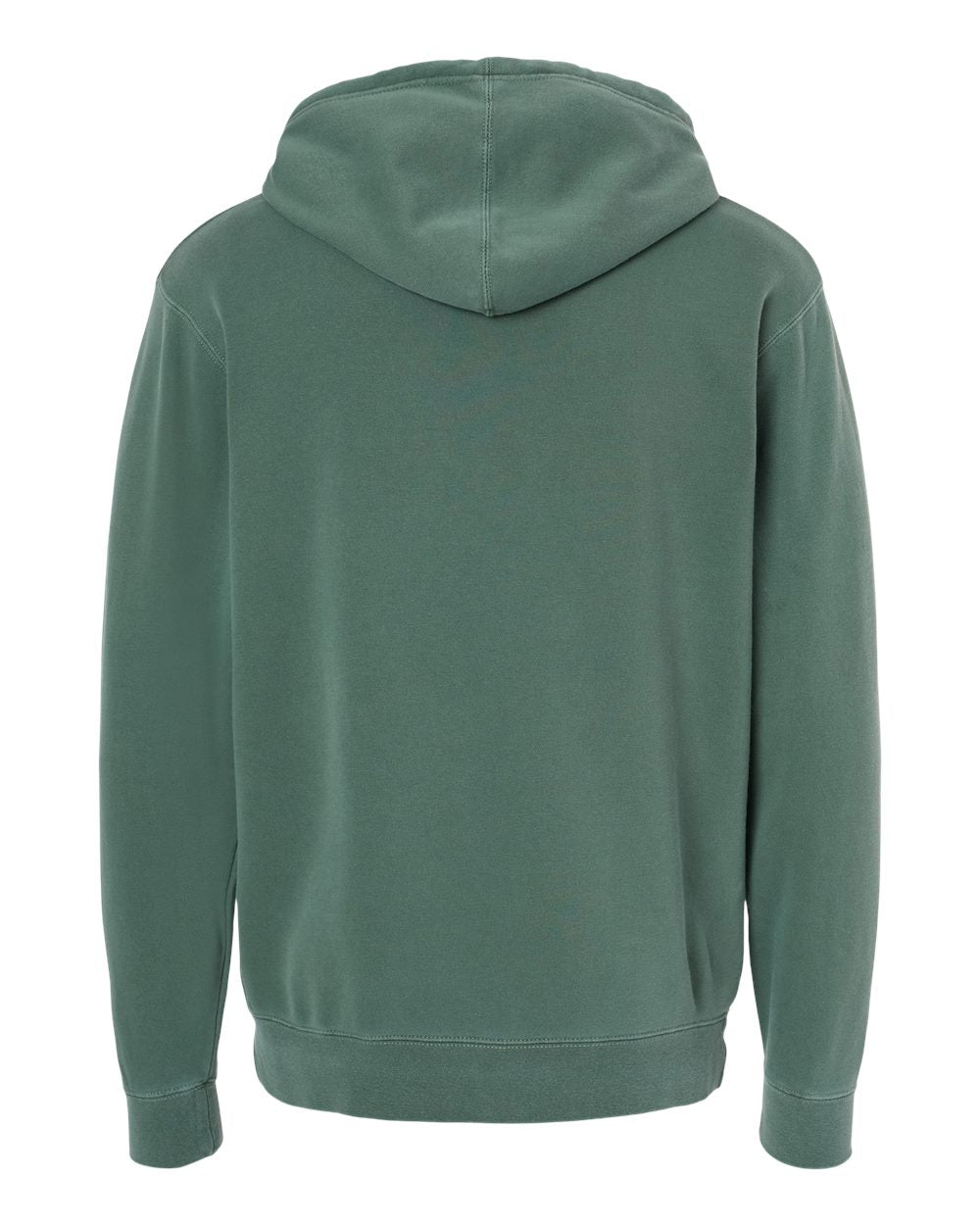 Front View of Pigment Alpine Green Midweight Pigment-Dyed Hooded Sweatshirt - PRM4500