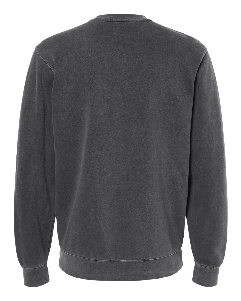 Front View of Pigment Black Midweight Pigment-Dyed Crewneck Sweatshirt - PRM3500