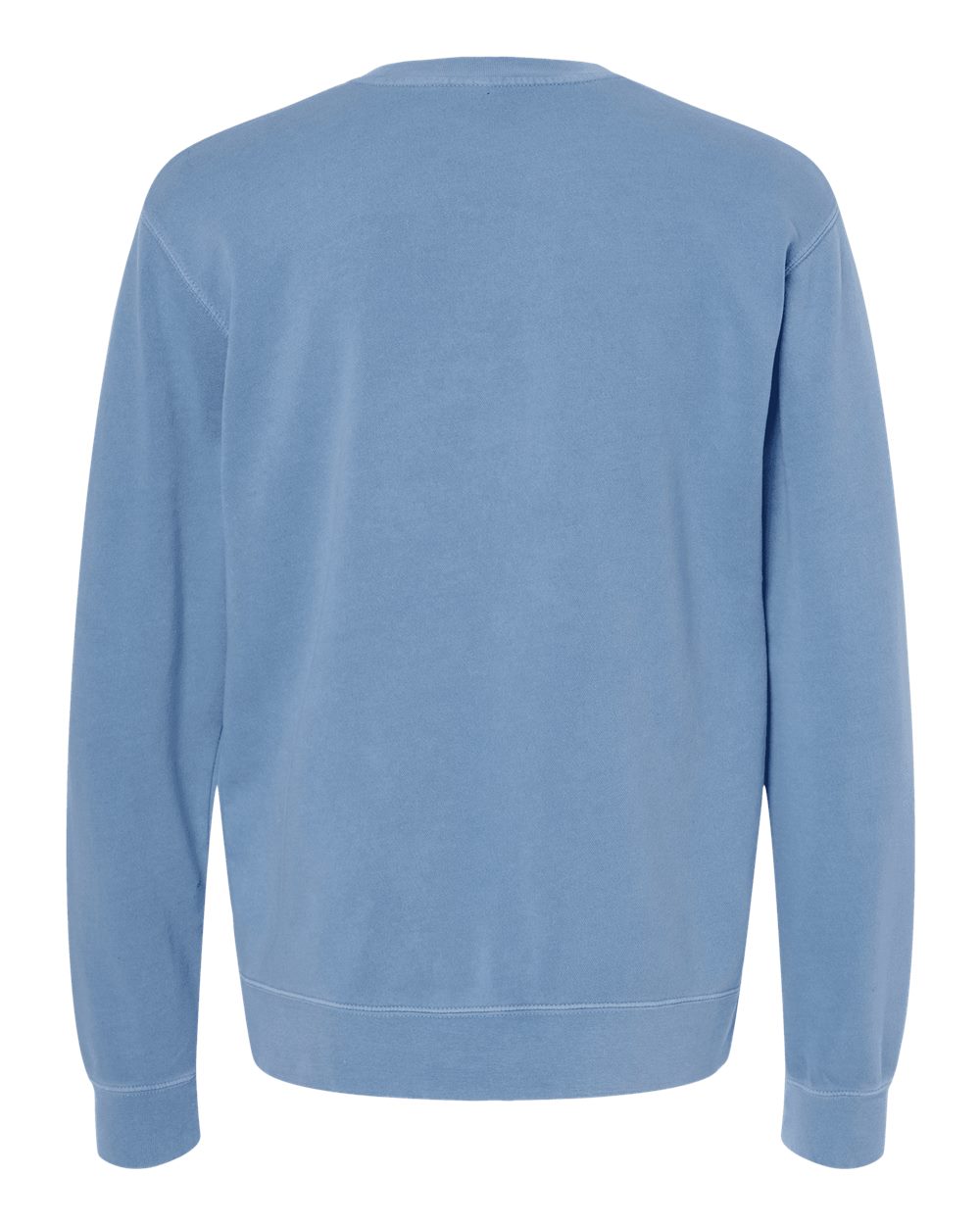 Front View of Pigment Light Blue Midweight Pigment-Dyed Crewneck Sweatshirt - PRM3500