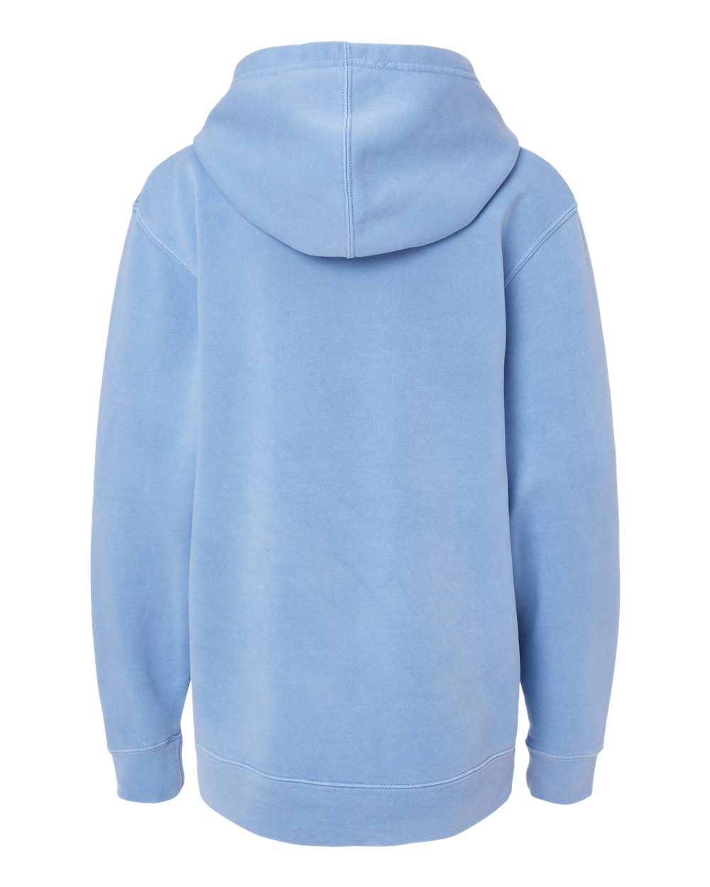 Front View of Pigment Light Blue Youth Midweight Pigment-Dyed Hooded Sweatshirt - PRM1500Y