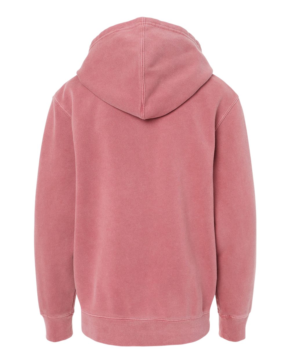 Front View of Pigment Maroon Youth Midweight Pigment-Dyed Hooded Sweatshirt - PRM1500Y