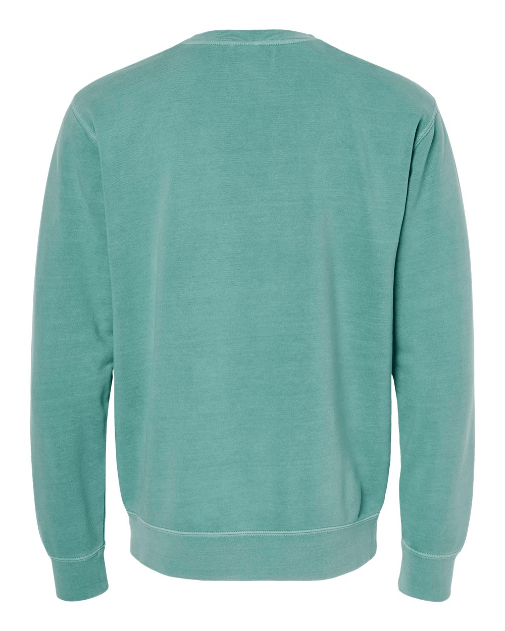 Front View of Pigment Mint Midweight Pigment-Dyed Crewneck Sweatshirt - PRM3500