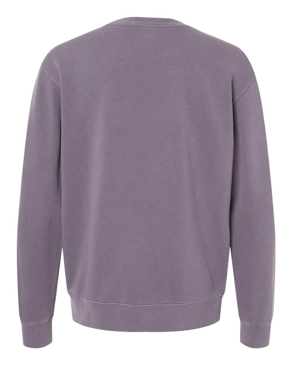 Front View of Pigment Plum Midweight Pigment-Dyed Crewneck Sweatshirt - PRM3500