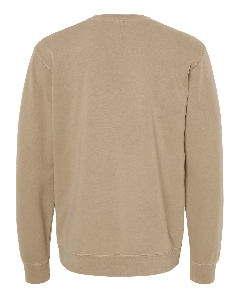 Front View of Pigment Sandstone Midweight Pigment-Dyed Crewneck Sweatshirt - PRM3500