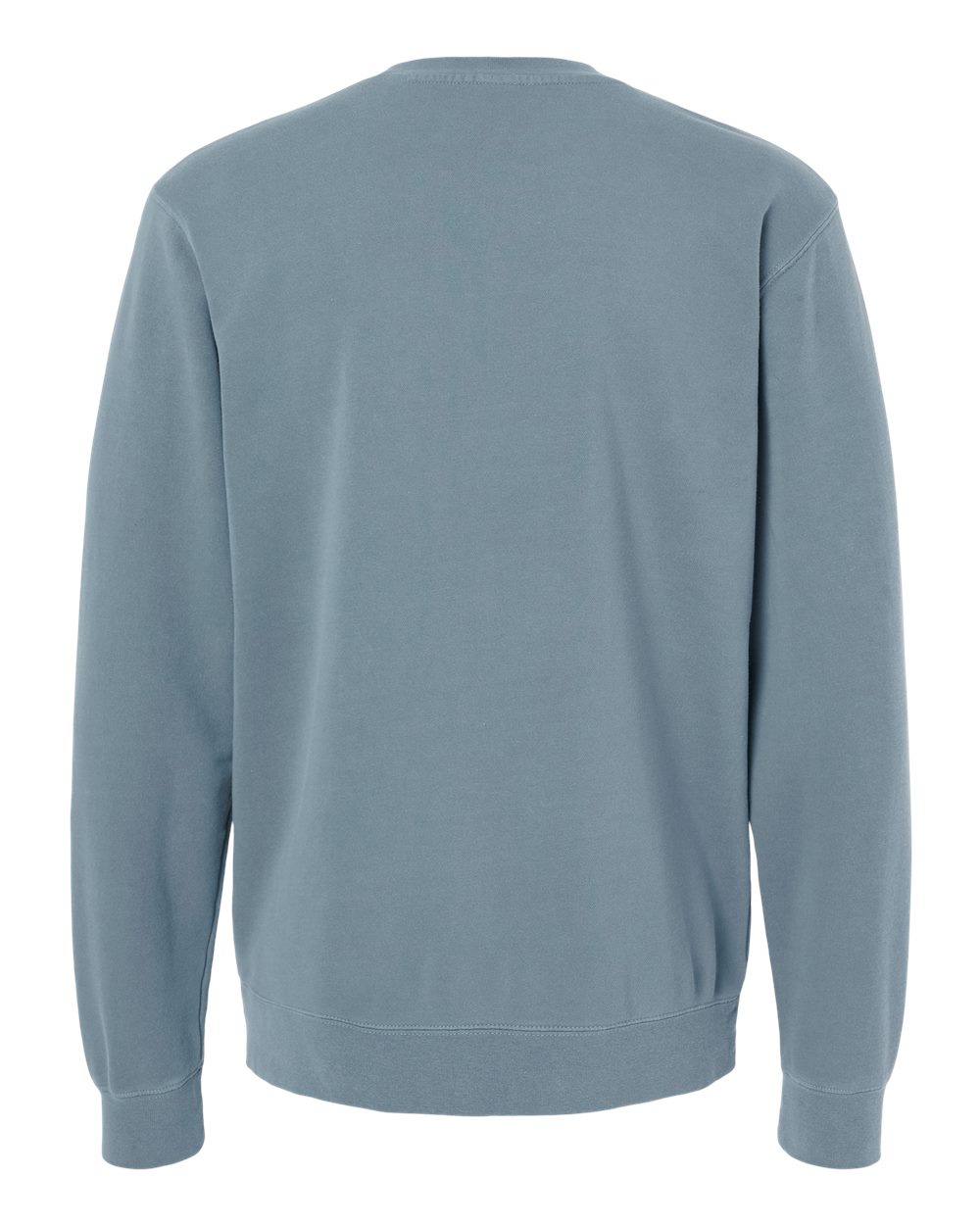 Front View of Pigment Slate Blue Midweight Pigment-Dyed Crewneck Sweatshirt - PRM3500