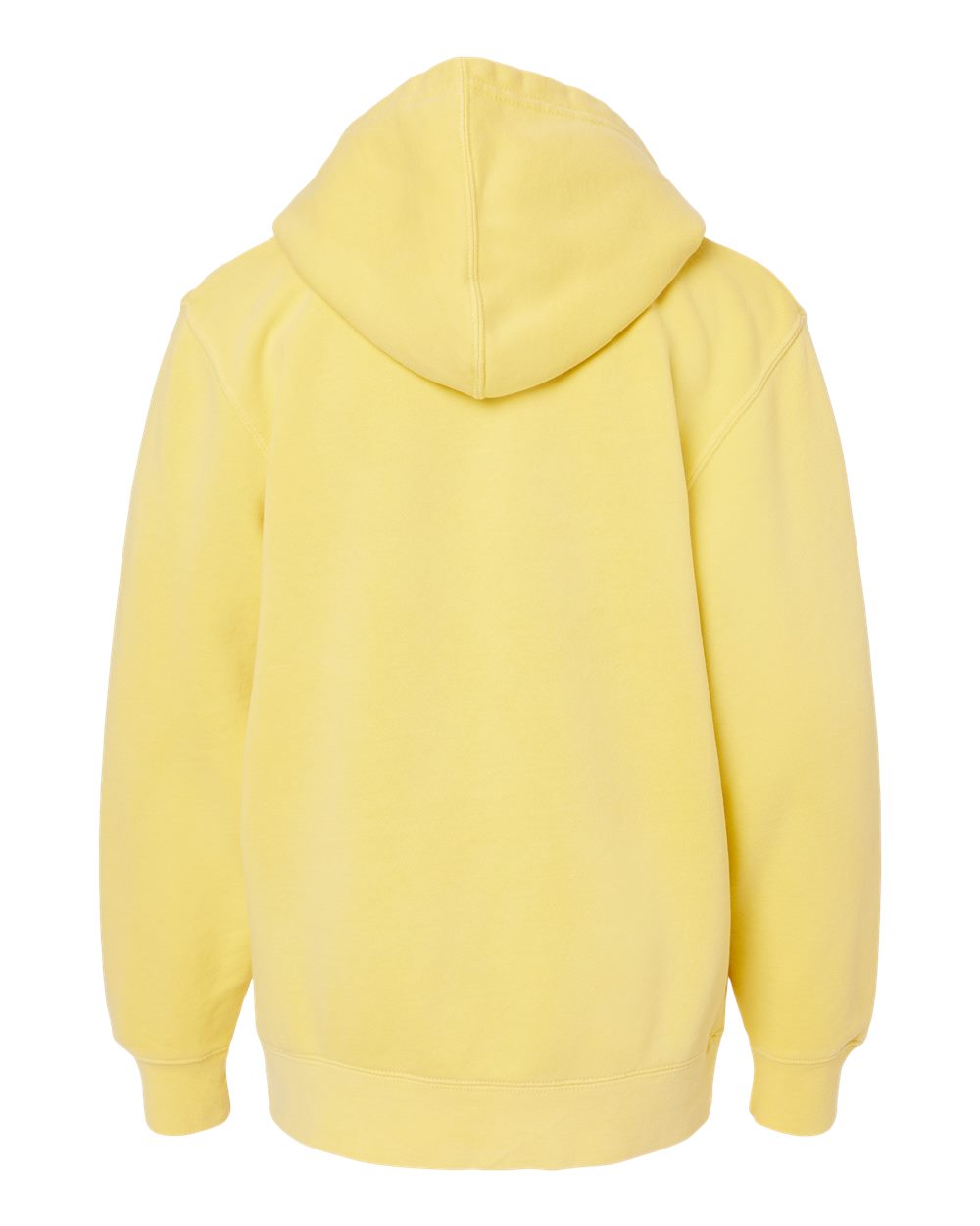 Front View of Pigment Yellow Youth Midweight Pigment-Dyed Hooded Sweatshirt - PRM1500Y