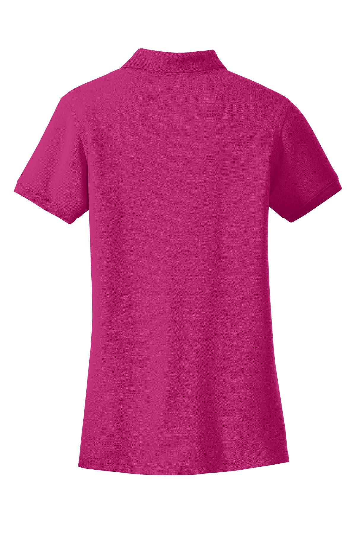 Rear View of Pink Azalea Port Authority Women's Core Classic Pique Polo. L100