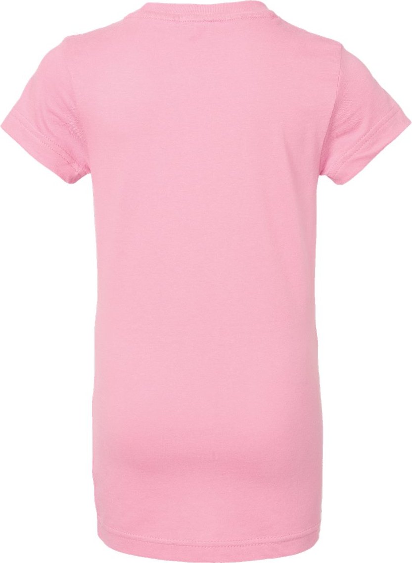 Front View of Pink Girls' Fine Jersey Tee - 2616