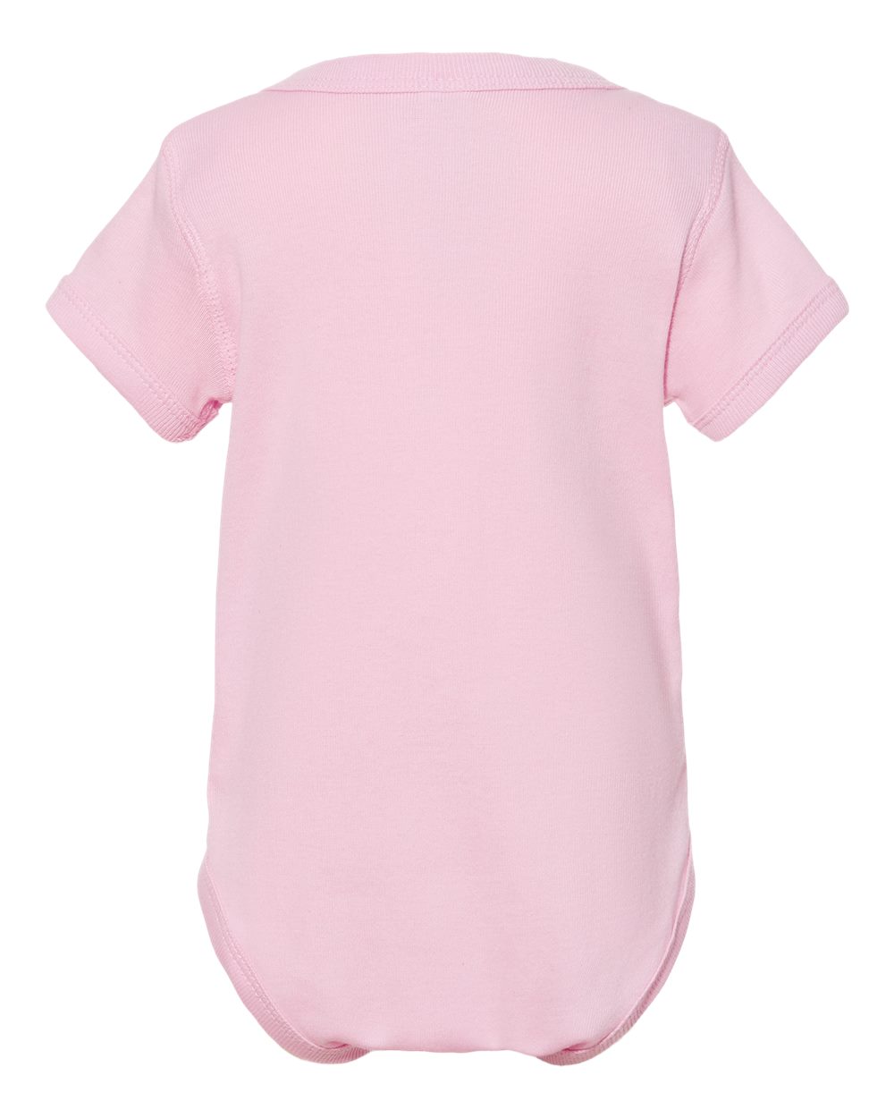 Front View of Pink Infant Baby Rib Bodysuit - 4400