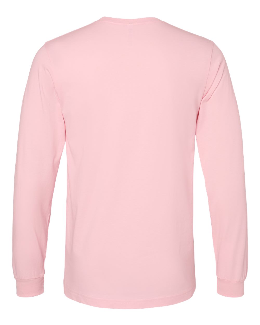 Front View of Pink Jersey Long Sleeve Tee - 3501