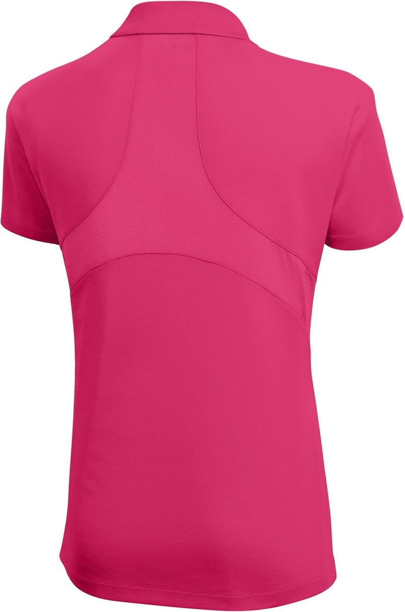 Rear View of Pink Raspberry Sport-Tek Women's Dri-Mesh Pro Polo. L474
