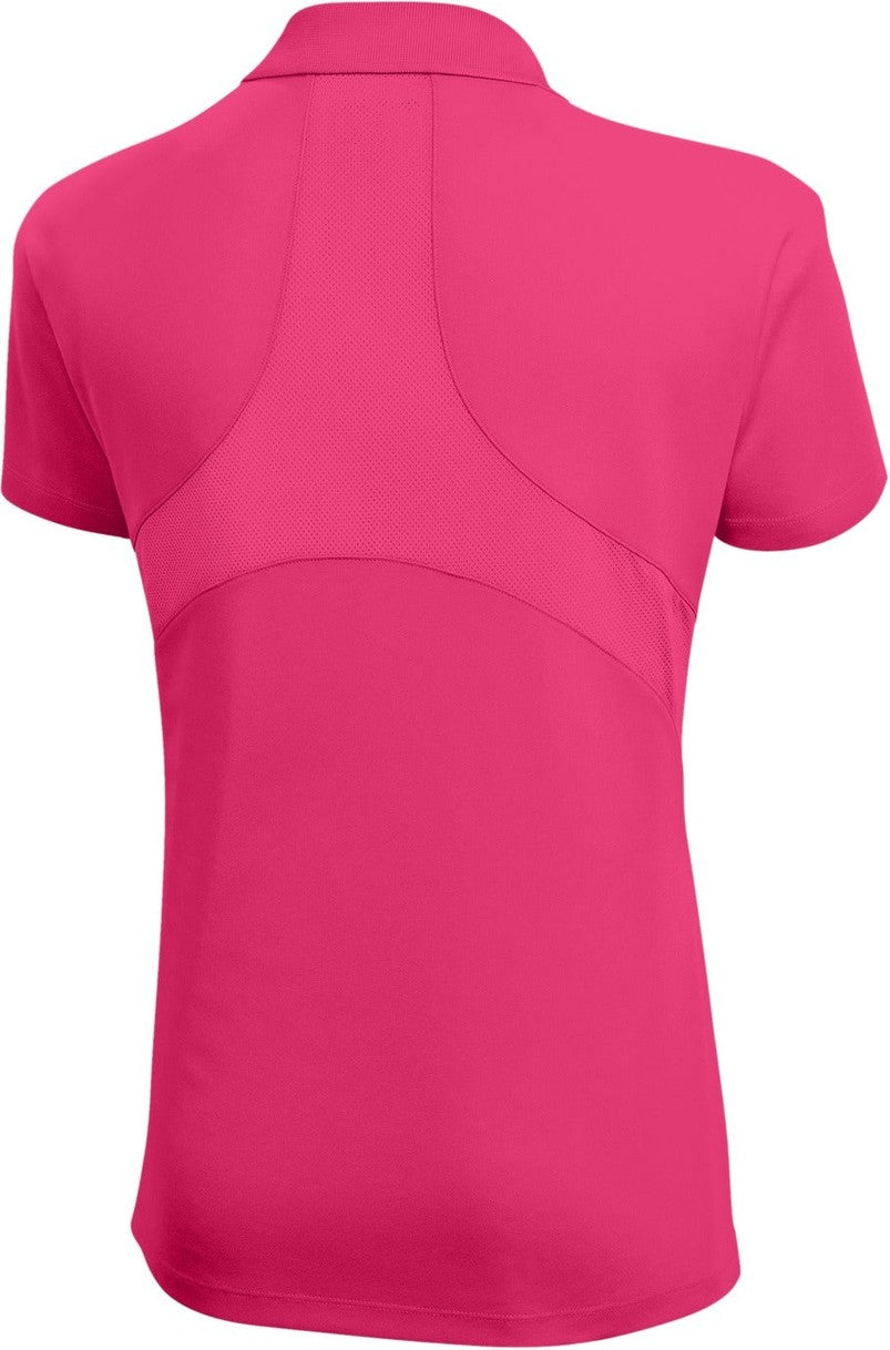 Rear View of Pink Raspberry Sport-Tek Women's Dri-Mesh Pro Polo. L474