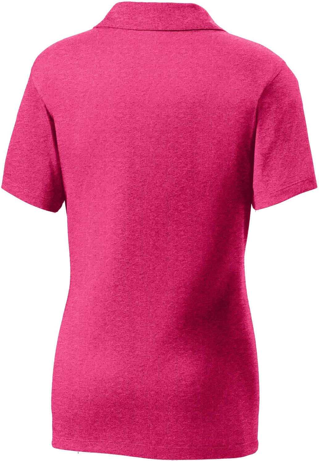 Front View of Pink Rspbrry H Sport-Tek Women's Heather Contender Polo. LST660