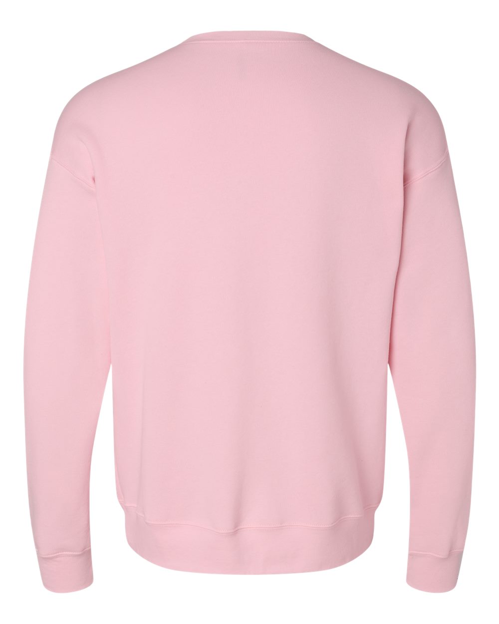 Front View of Pink Sponge Fleece Drop Shoulder Crewneck Sweatshirt - 3945
