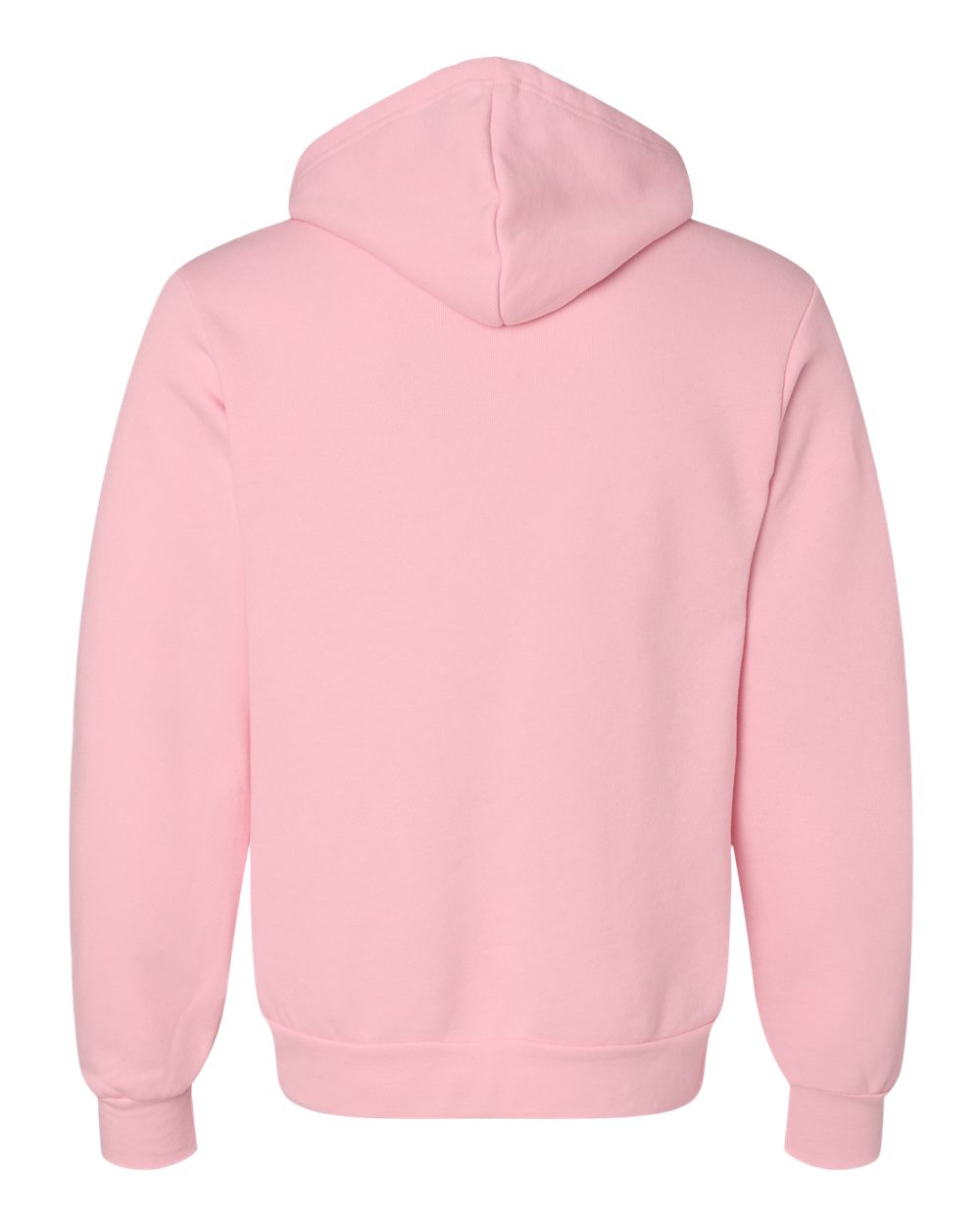 Front View of Pink Sponge Fleece Full-Zip Hoodie - 3739