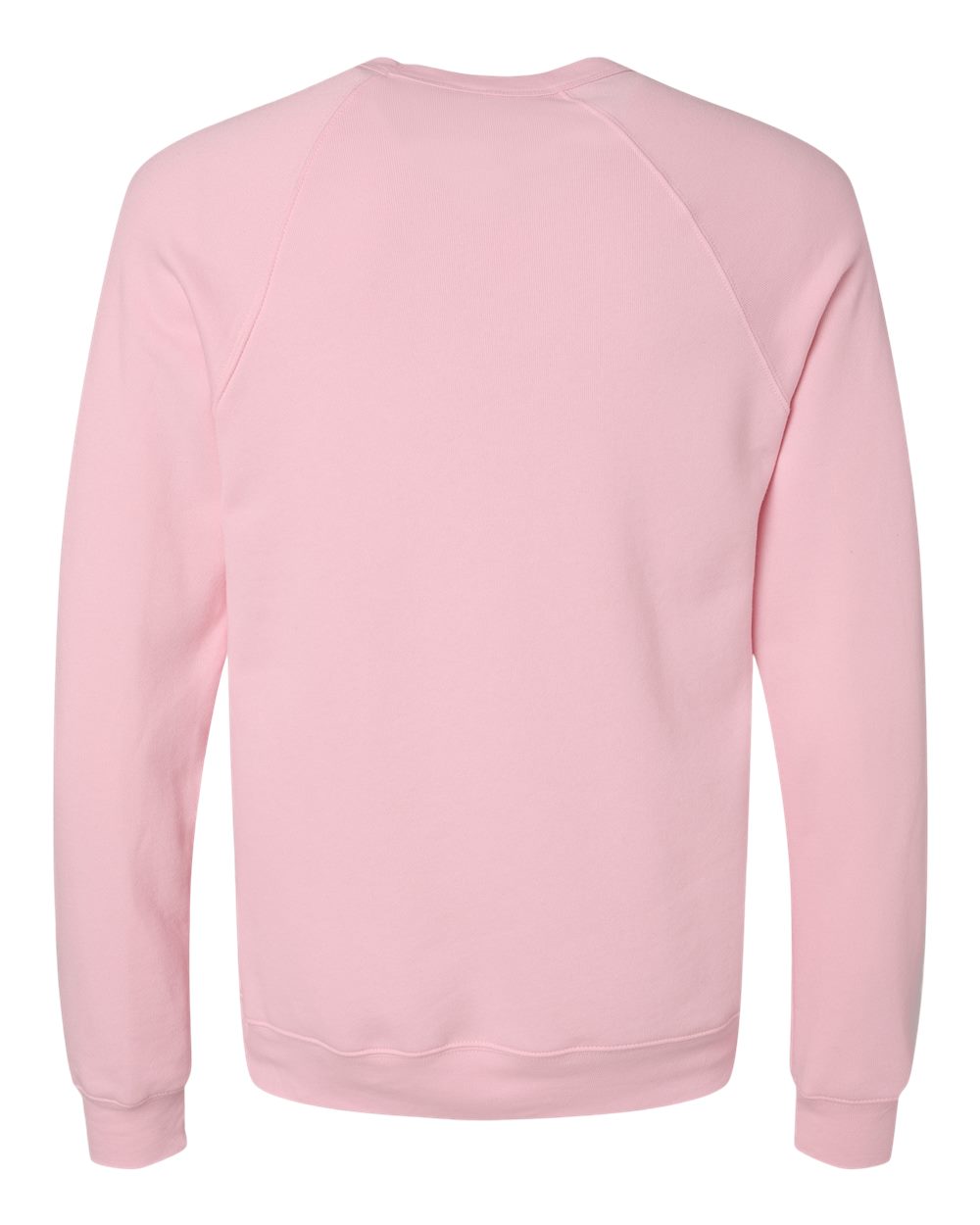 Front View of Pink Sponge Fleece Raglan Crewneck Sweatshirt - 3901