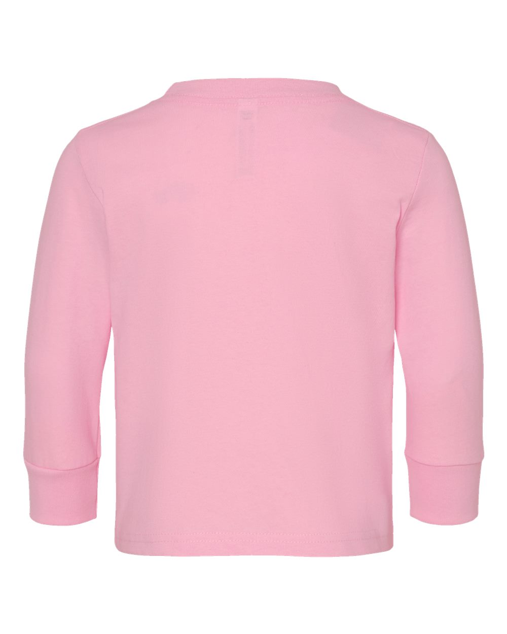 Front View of Pink Toddler Cotton Jersey Long Sleeve Tee - 3311