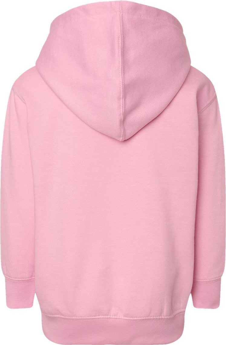 Front View of Pink Toddler Pullover Fleece Hoodie - 3326
