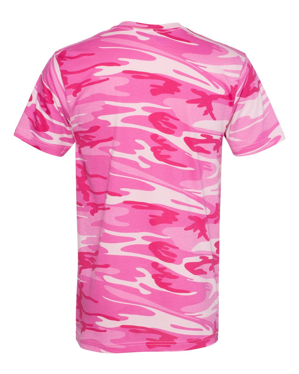 Front View of Pink Woodland Camo Tee - 3907