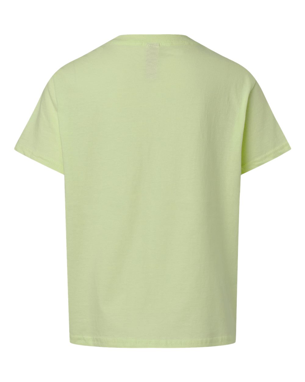 Rear View of Pistachio Light Cotton Youth T-Shirt - 3000B