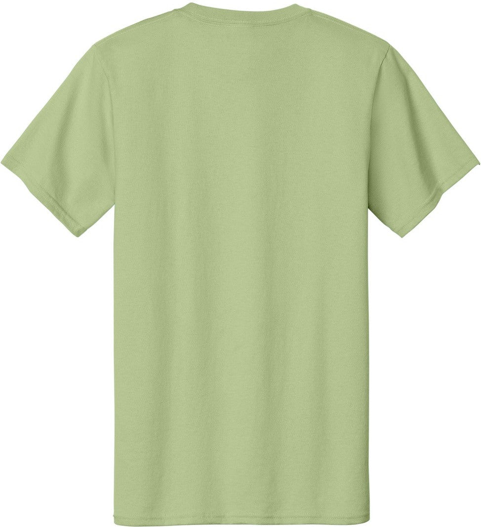 Rear View of Pistachio Port & Co Essential Tee. PC61
