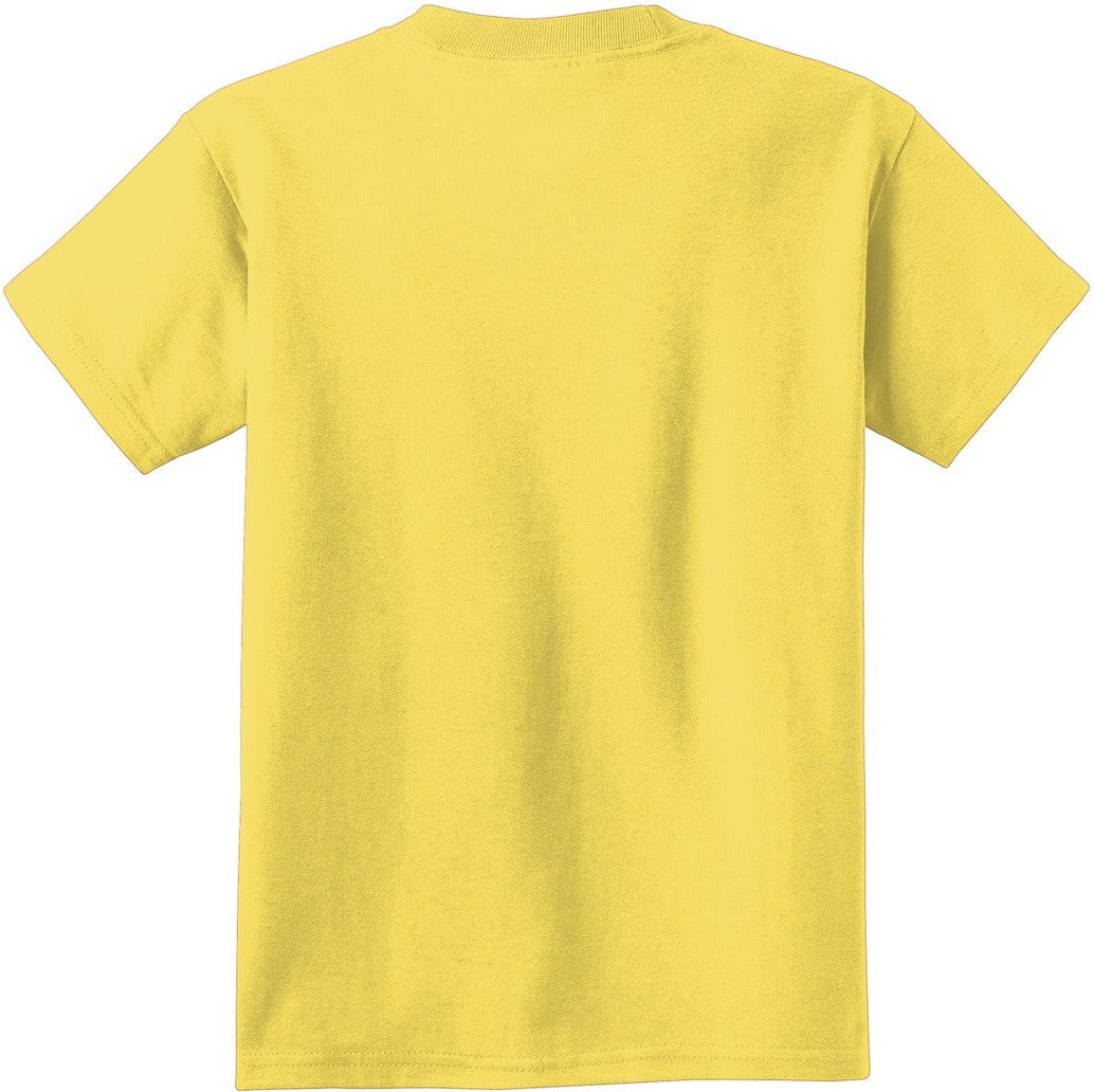 Front View of Popcorn Port & Co Youth Beach Wash Garment-Dyed Tee. PC099Y