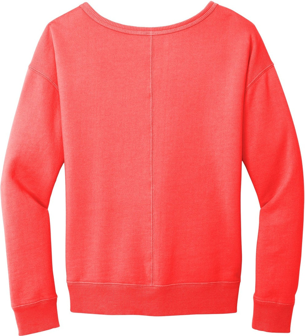 Front View of Poppy Port & Co Women's Beach Wash Garment-Dyed V-Neck Sweatshirt LPC098V