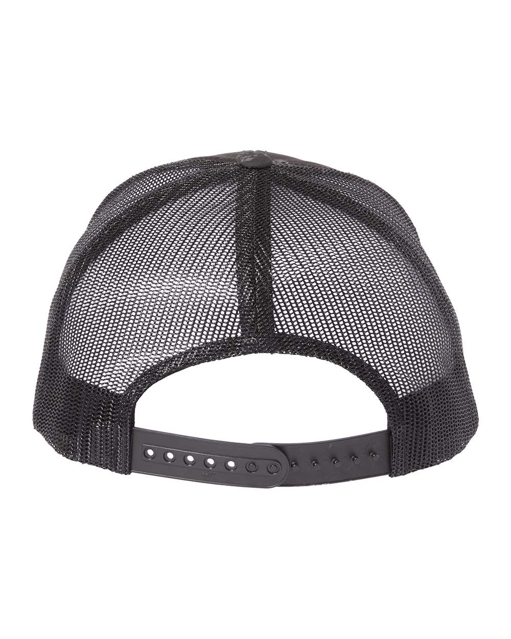 Rear View of Poseidon Black Retro Trucker Cap - 6606