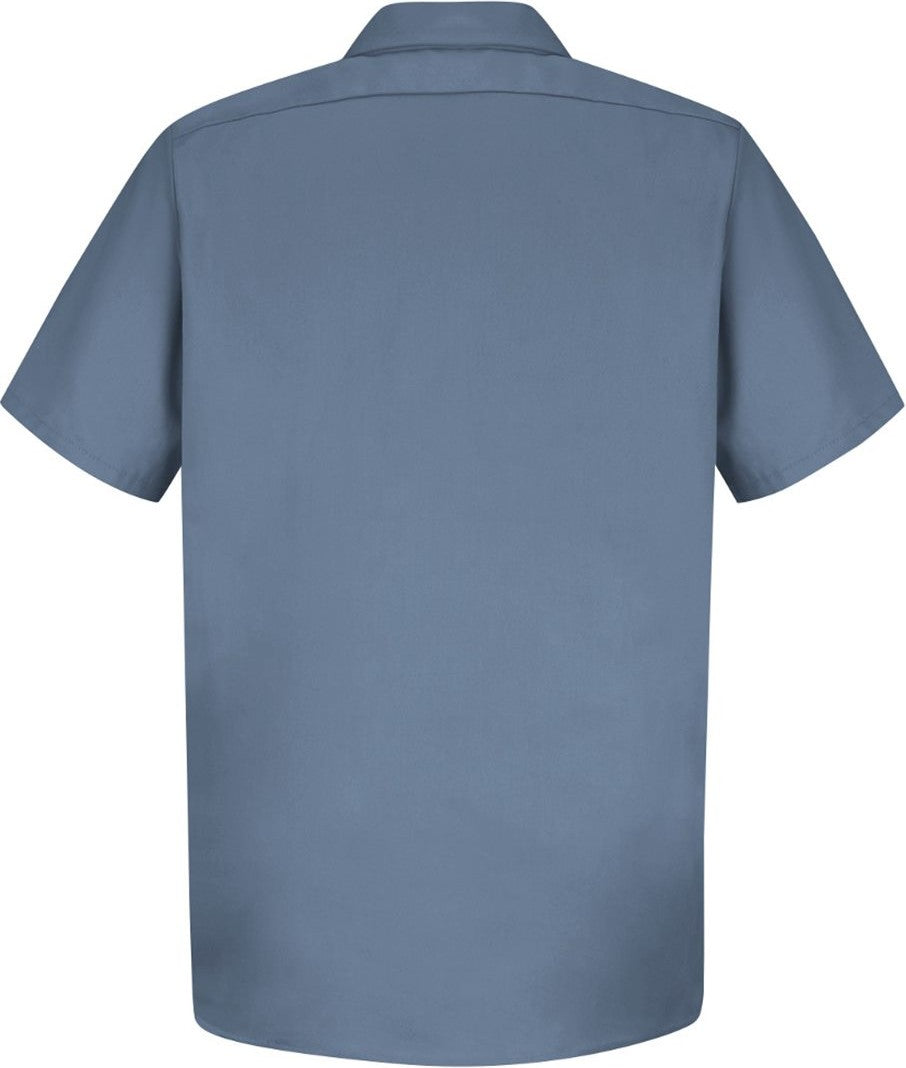 Front View of Postman Blue Cotton Short Sleeve Uniform Shirt - SC40