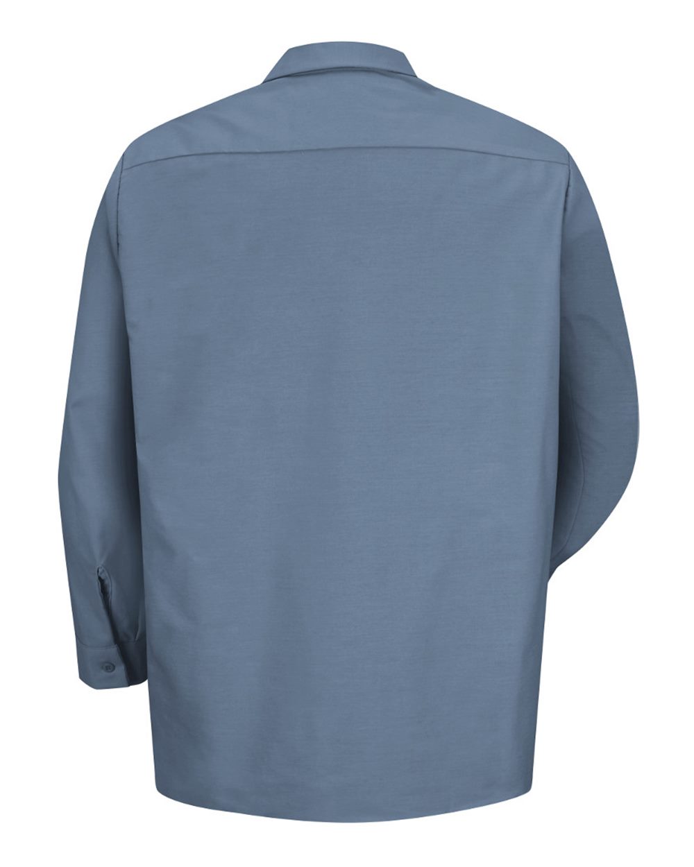 Front View of Postman Blue Industrial Long Sleeve Work Shirt - SP14