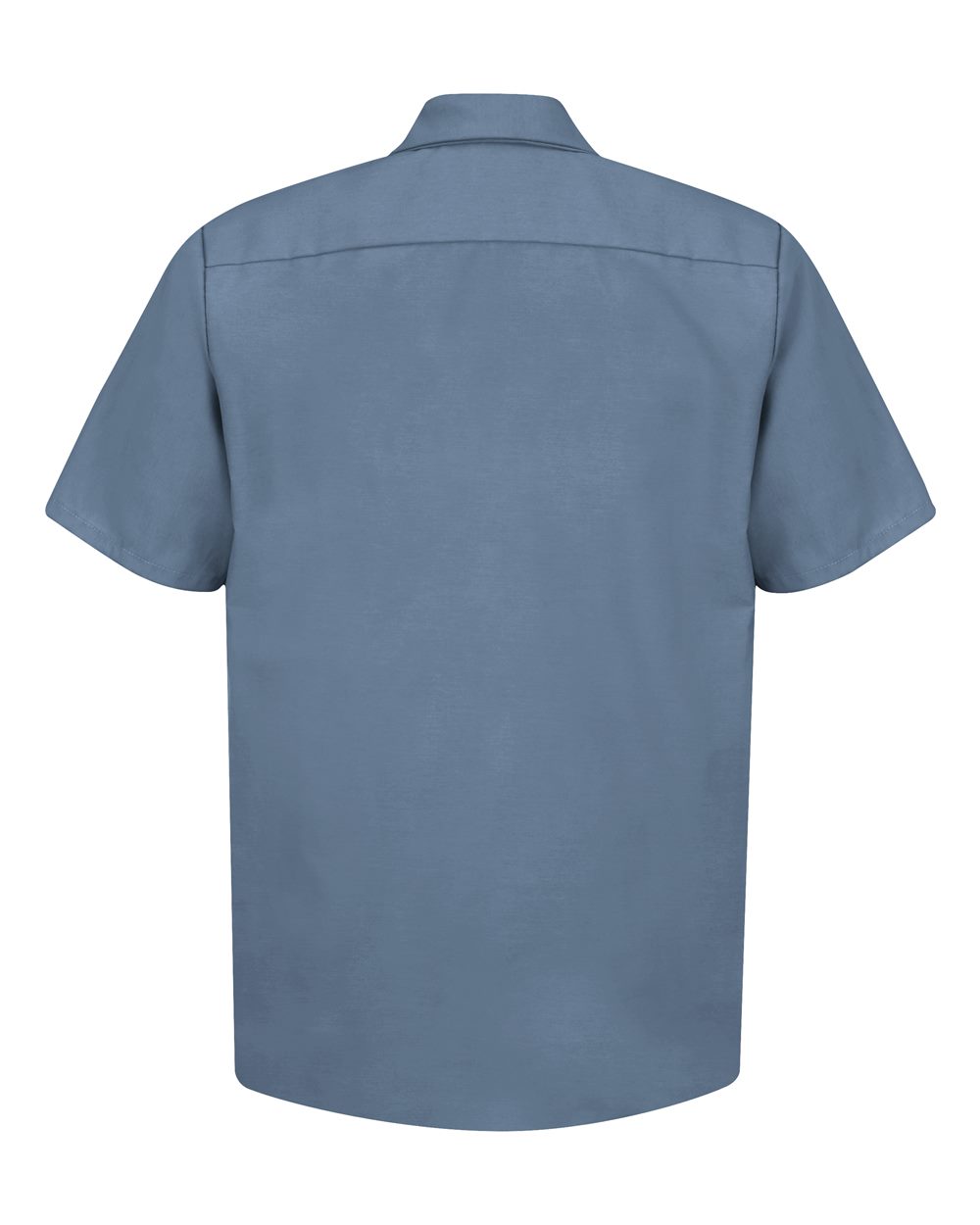 Front View of Postman Blue Industrial Short Sleeve Work Shirt - Tall Sizes - SP24T
