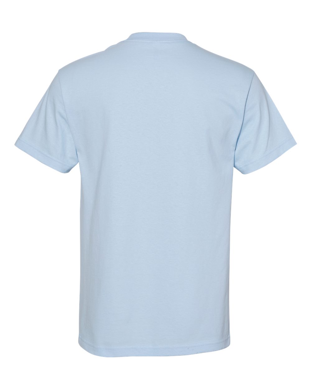 Front View of Powder Blue Heavyweight Cotton Tee - 1301