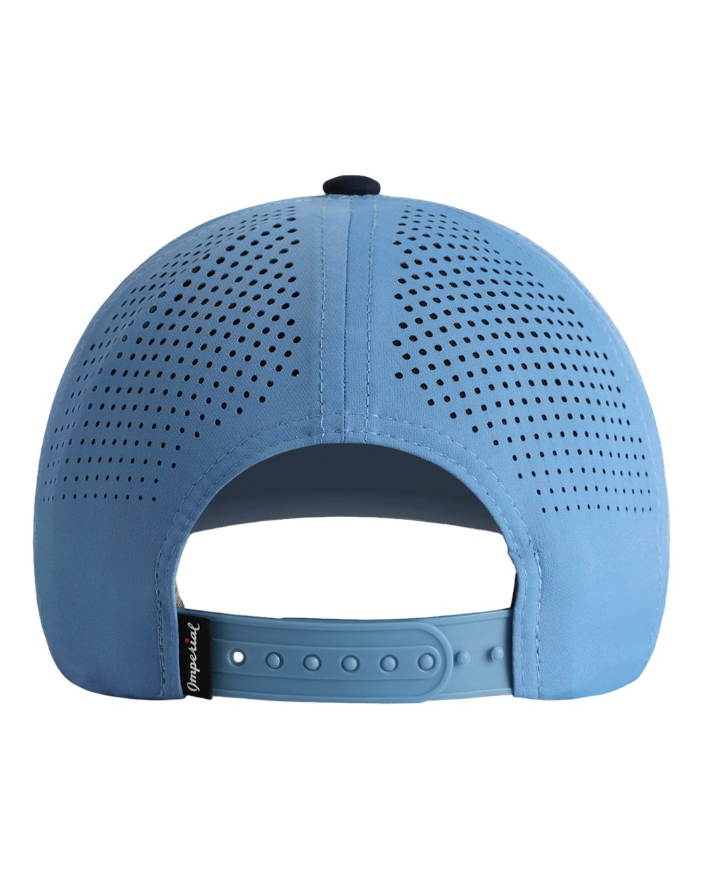 Rear View of Powder Blue/ Navy The Elements Recycled Two-Tone Performance Cap - 7064 plain