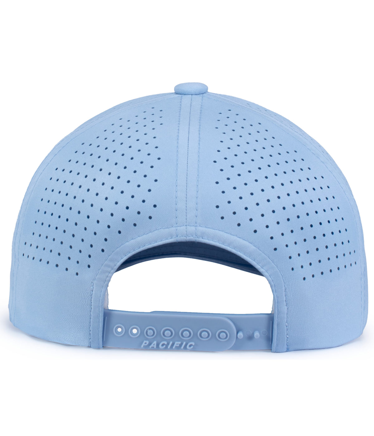 Rear View of POWDER BLUE WEEKENDER LTWT PERF SNAPBACK
