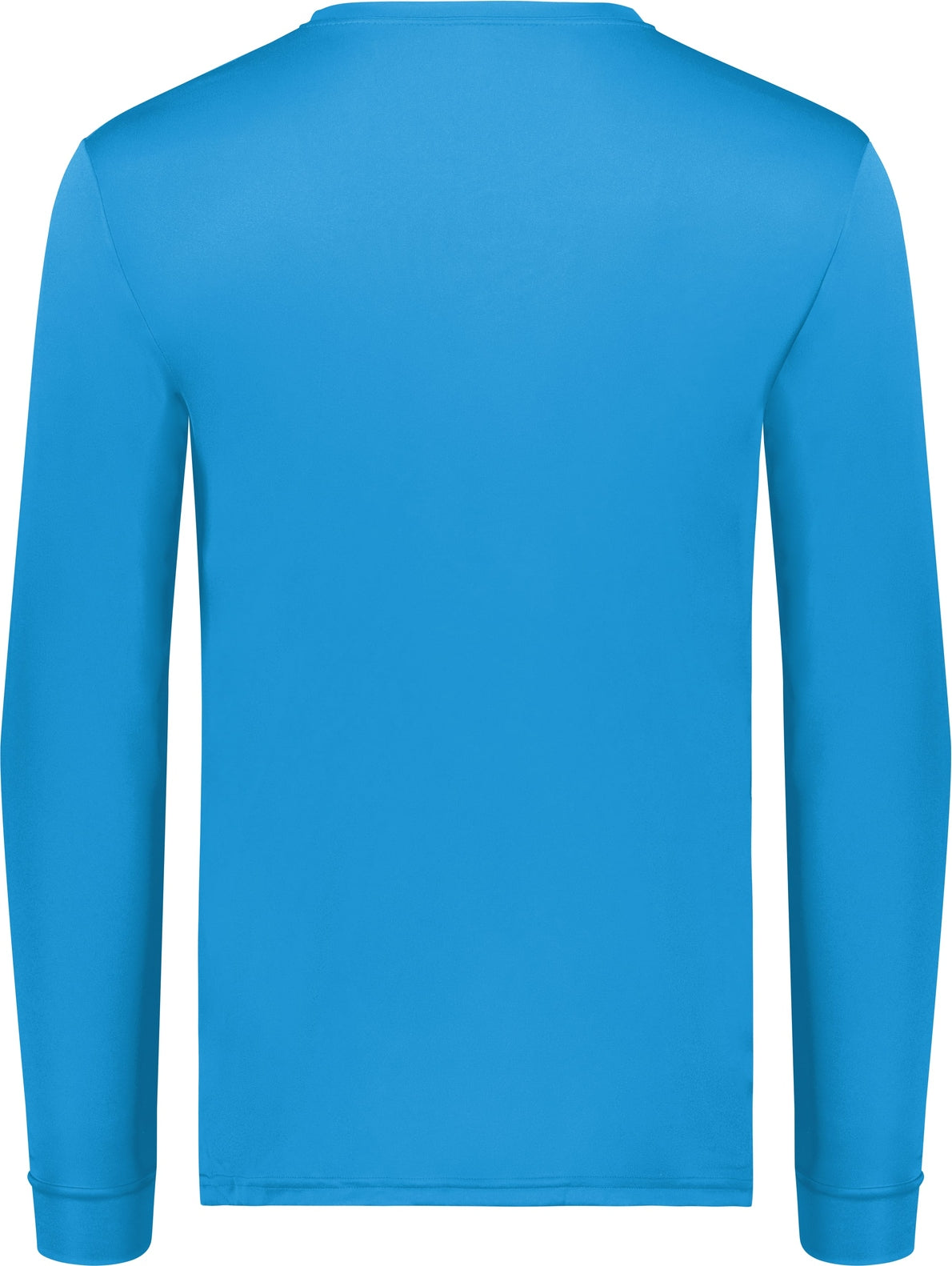 Rear View of POWER BLUE WICKING LONG SLEEVE T-SHIRT