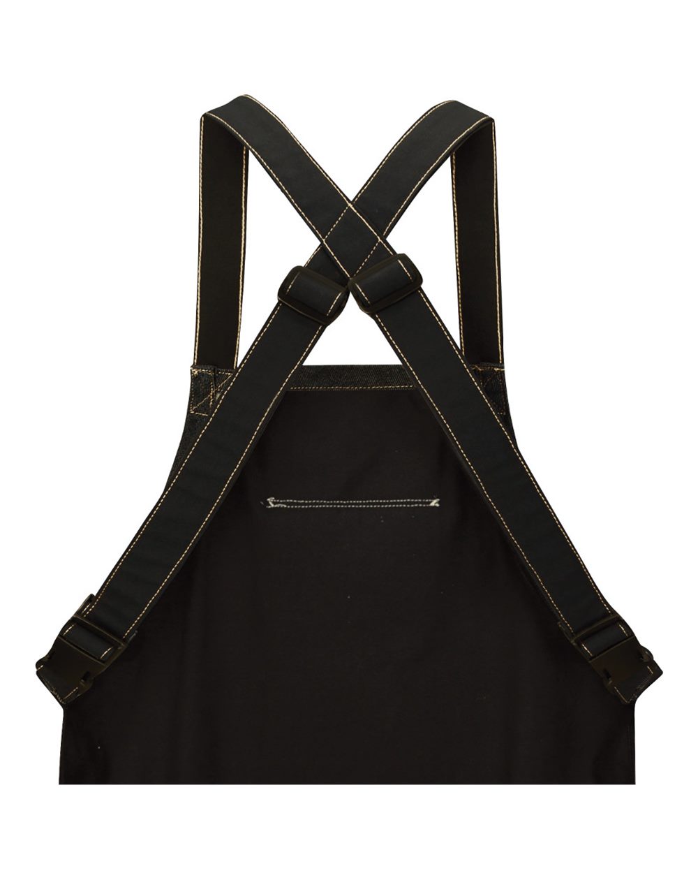 Rear View of Prewashed Black Denim Shop Apron - TD20